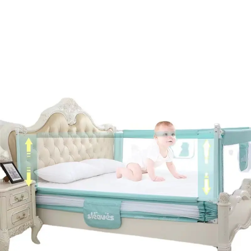 3 واقيات سرير جانبي، درابزين لحماية حافة السرير، درابزين سرير الطفل، سور سرير الطفل البالغ