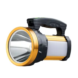 Potable lampu sorot genggam 3 mode, senter kerja dengan lampu samping dapat diisi ulang USB tahan air