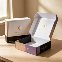 Boîte en carton ondulé personnalisée avec emblème de lion doré de qualité supérieure, impression personnalisée, production en 72h, multicolore, pour vêtements d'extérieur, emballage recyclé