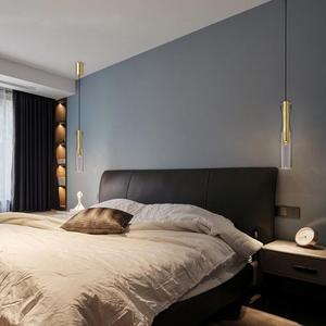 Lámpara de Techo de Lujo para Dormitorio Pequeño, Tubo de Cobre Puro, Vidrio, CA, Una Sola Cabeza, Lámpara de Noche de Cobre de Lujo para Dormitorio - Product Image 5