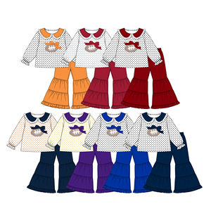 Combinaison pour bébés filles, motif à pois de football personnalisé, pour les jours de match et les fêtes, collection automne, Trendyism Boutique, en Spandex doux et Coton biologique laiteux - Product Image 6