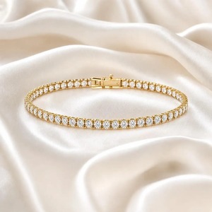 Export Quality Lab Grown Round Brilliant Cut Diamond Tennis <b>Bracelet</b> Luxury Fine Jewelry for Women Available For Sale - Product Image 4