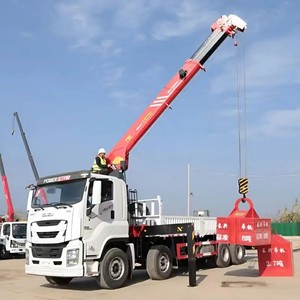 รถบรรทุก ISUZU GIGA ของจีน ขนาด 8x4 บรรทุกหนัก 14 ตัน 16 ตัน ติดตั้งเครนไฮดรอลิกแบบยืดไสลด์ได้ ขาย - Product Image 4