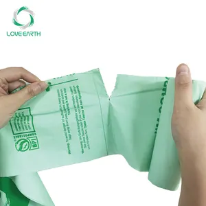 Factory Direct Customize Printed Eco Friendly 100% Biodegradable PLA PBAT Compostable Shopping Trash Bags In Roll