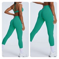 Nuevos Pantalones deportivos ajustados de Spandex transpirables sin costuras para Fitness, pantalones de Yoga para correr con cintura alta Abdominal para mujer