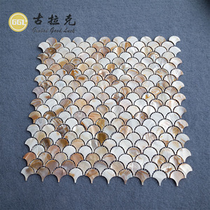 Azulejo de mosaico de concha de madreperla con forma de abanico ámbar de alta calidad de lujo para muebles de pared contra salpicaduras cocina baño Hotel hogar - Product Image 1