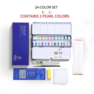 Giorgione 48 colores <span class=keywords><strong>Winsor</strong></span> Newton sólido metálico <span class=keywords><strong>acuarela</strong></span> pintura Kit portátil campo bolsillo Aquarelle Set para pintura de papel - Product Image 2