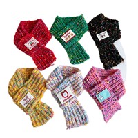 KIVA arc-en-ciel bonbons noël chat et chien en peluche PP coton rempli chaud bavoir bave serviette collier à la main unisexe hiver fête accessoire
