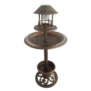 Bassins d'<span class=keywords><strong>oiseaux</strong></span> solaires en cuivre antique résistant aux intempéries Fontaine d'eau extérieure et bain d'<span class=keywords><strong>oiseaux</strong></span> avec lumière solaire - Product Image 1