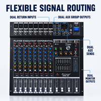 Console de mixage amplifiée 8 canaux EMP-8P avec égaliseur graphique 7 bandes, USB, Bluetooth, alimentation fantôme 48V pour performances sonores en direct, scène et DJ