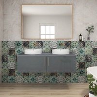 200*200mm Luxus Blau Gold Wasserdicht Anti Rutsch Porzellan Marok kanis che Boden-und Wandfliesen für Badezimmer Küche Dekoration
