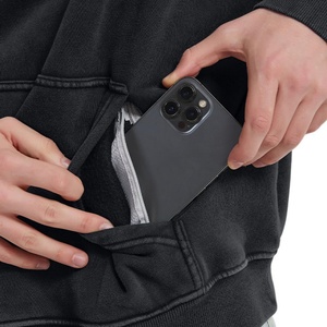 Sudadera con Capucha Unisex Personalizada con Logotipo, Otoño Invierno, 450GSM, Algodón Grueso, Patrón Sólido, Bordado 3D, Sudadera Larga con Capucha - Product Image 4