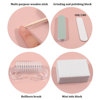 Kit de manucure 5 pièces avec lime à ongles, blocs de ponçage et polissage, brosse anti-poussière et éponge pour usage professionnel et domestique
