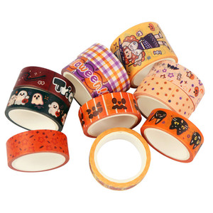 Juego de cintas Washi de Halloween, 11 rollos de cinta de papel decorativa con diseño de dibujos animados para manualidades y decoración - Product Image 2