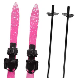 Kids <strong>Ski</strong> <strong>Boards</strong> with Bindings for Shoes ABS Sturdy 68cm with <strong>Ski</strong> Poles for Winter Snow Play Training - Product Image 3