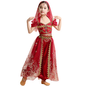 Costume de danse du ventre à paillettes, costume de danse indienne, tenue d'Halloween, ensembles de carnaval, costume de cosplay de princesse avec accessoires - Product Image 1