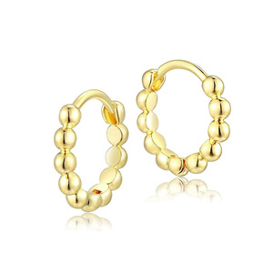 Orecchini a Cerchio Minimalisti con Perline per Donne, Semplici Orecchini Rotondi a Cerchio, Gioielli di Moda Quotidiana - Product Image 5