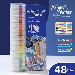 Pennarelli Acrilici a Punta Fine Impermeabili per Disegno, Set Completo Fai-da-Te, Non Sbavanti, Impilabili, per Studenti, Acquerello Cinese - Product Image 3