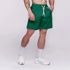 Impressão personalizada logotipo em branco homens malha shorts