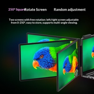 Wholesale Dual Foldable Portable <b>Monitor</b> 2*14 Inch Triple Screen Laptop Extender for Office Stock Trading Gaming in Pr - Product Image 5