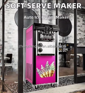 Machine à glace molle automatique professionnelle pour les cafés et les foyers, offrant des saveurs au chocolat au lait et aux saveurs aqueuses - Product Image 3