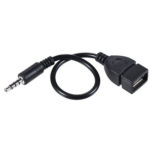 Đen Chất Lượng Cao 3.5Mm Nam AUX Cắm Âm Thanh <span class=keywords><strong>Jack</strong></span> Sang <span class=keywords><strong>USB</strong></span> Nữ Chuyển Đổi Dây Cáp Cho Xe MP3 - Product Image 4