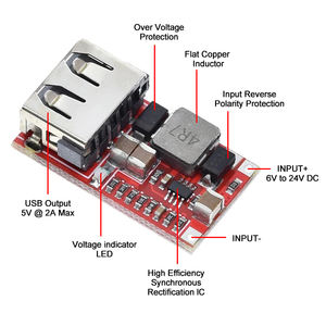 <span class=keywords><strong>CA</strong></span>-025 DC-DCコンバータUSB充電器モジュールバックステップダウンコンバータ6V-24V 24V 12V ~ 5V 97.5% 自動車電源用バックモジュール - Product Image 2