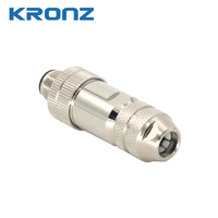 Connecteur circulaire métallique KRONZ M12 à 5 broches, codage A, verrouillage par vis, sortie de câble 4-8 mm, étanche IP67, prise industrielle CE