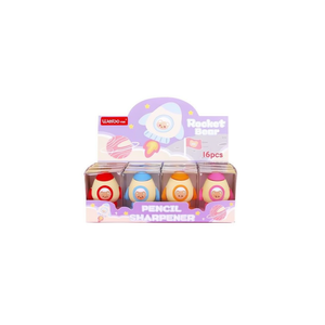 WeiBo Rocket Bear Pencil Sharpener 16Pcs Manual Mechanical Silicone Blade Standard Size School Office Supply - Product Image 1