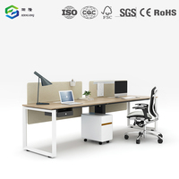 Bureau de travail moderne en acier inoxydable de haute qualité, table en mélamine simple et peu encombrante