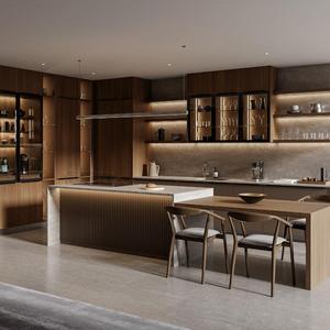 One Stop tradizionale <span class=keywords><strong>in</strong></span> legno massello isole armadio da cucina <span class=keywords><strong>in</strong></span> <span class=keywords><strong>acciaio</strong></span> <span class=keywords><strong>inox</strong></span> lavello eco-friendly sala da pranzo <span class=keywords><strong>mobili</strong></span> <span class=keywords><strong>per</strong></span> appartamento - Product Image 2