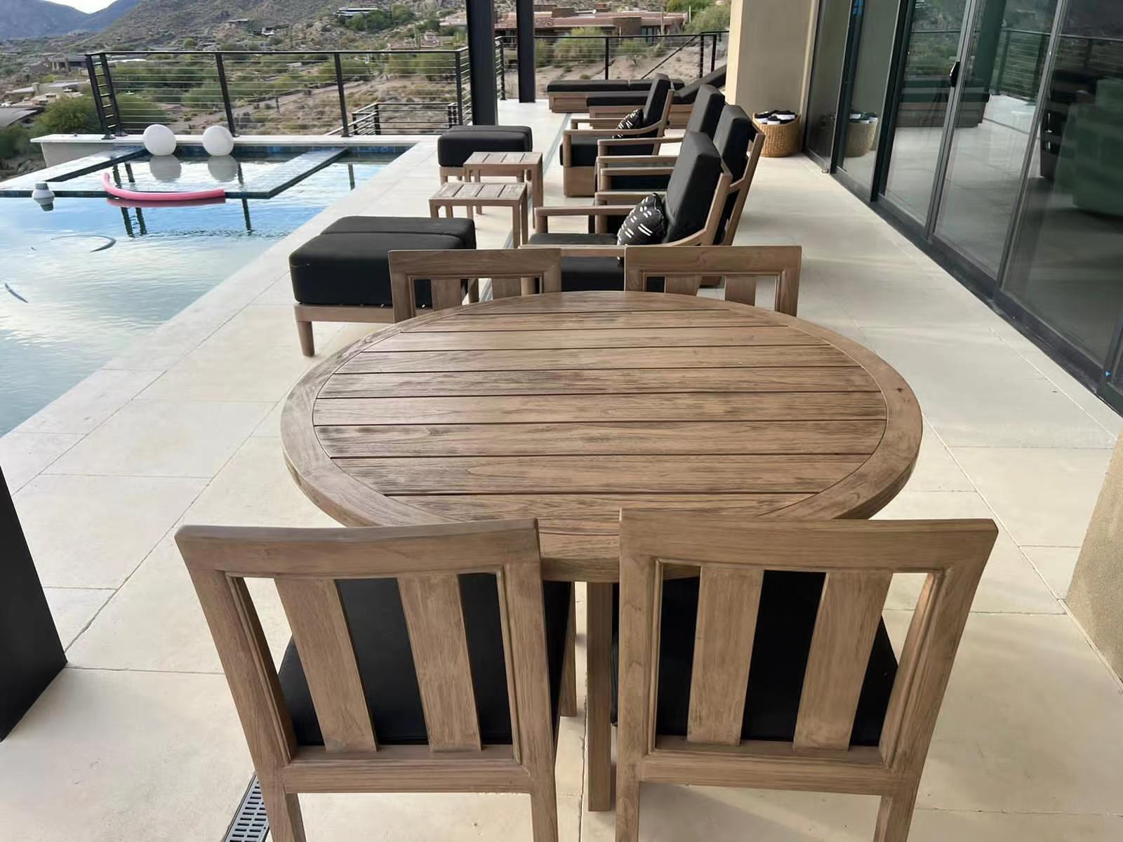 Leisure outdoor furniture unparalleled solid teak garden wooden patio chair with cushion