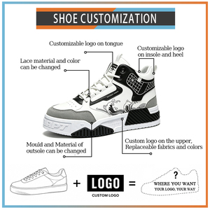 Premium Men's Casual Shoes <strong>Waterproof</strong> High Top Sneakers Breathable Mesh Walking Shoes Durable PVC Sole Fashion <strong>Trainers</strong> - Product Image 2