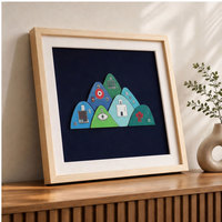 Cadre photo en bois bleu personnalisé, cadre photo moderne pour table, présentoir d'art de bureau pour la décoration de la maison