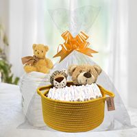 Petits paniers-cadeaux tissés avec poignées, sacs-cadeaux et rubans - Panier de rangement en corde de coton pour l'organisation