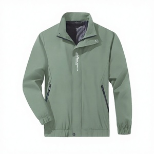 Mens Lightweight Canvas Bomber <b>Jacket</b> Spring <b>Waterproof</b> Full Zip Custom Logo Casual Running Windbreaker Coat OEM Supplier - Product Image 3