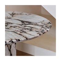 SHIHUI Design nordique personnalisé Dia 130cm Table ronde Calacatta Viola Table à manger en marbre