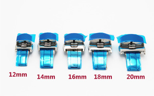 Accessoires de montres Boucle papillon double bouton en acier inoxydable, boucle de bracelet en cuir haut de gamme, pression non automatique en stock - Product Image 5