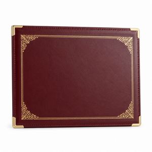 Custom Certificate Holder Green Faux Leather Diploma Cover Gold Foil Scrollwork Embossing for School Graduation Gift Wholesale - Product Image 2