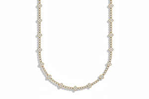 Collier délicat en forme de fleur de diamant, porte-bonheur éternel, bijoux fins pour femmes, design de fleur de diamant rayonnant pour la superposition, mode quotidienne - Product Image 2