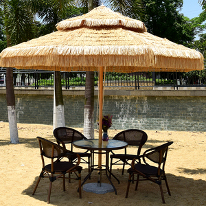 <span class=keywords><strong>Parasol</strong></span> de jardin <span class=keywords><strong>en</strong></span> bois Henghui Two Lays Hawaii, imitation chaume et raphia - Product Image 2