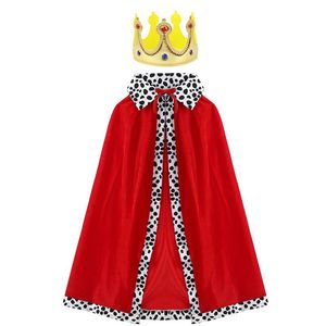 Kings Prince Crown y Red Cape Medieval King Prince Fancy Dress Up Outfits para Halloween - Product Image 4