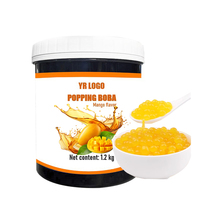 Mango smaak Popping Boba Parels Zak 1,2kg China Groothandel Concentraat Bubble Tea Halal Gecertificeerd Suikerstroop Additieven