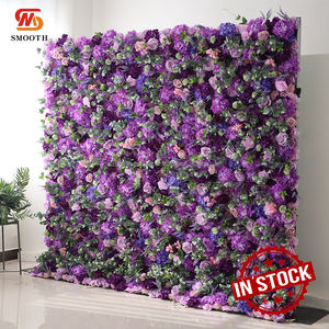 Fondo de Pared de Flores Enrollable 5D Elegante y Suave, Pared de Flores Moradas en Tela de Seda - Product Image 6