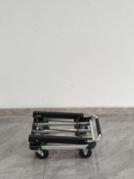 Chariot à plateforme pliable en aluminium avec poignée rétractable, 4 roulettes silencieuses, chariot de transport portable pour entrepôt, gain de place