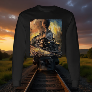T-shirt à manches longues Big Boy 4014 Steam Engine Locomotive Train Railroad - Product Image 3