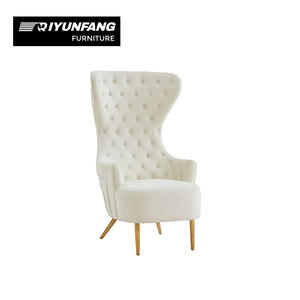 Ghế thư giãn hiện đại lưng cao kiểu dáng sang trọng, chân thép không gỉ, bọc nhung, dành cho phòng khách - Product Image 3