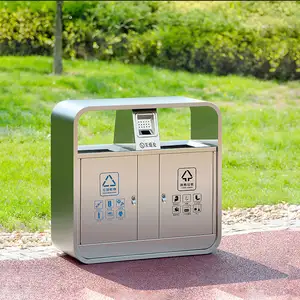Offre Spéciale poubelle de tri des déchets 80L en métal extérieur rue urbaine classification municipale poubelle à double grille