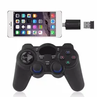 Manette sans fil 2,4 G pour console de jeu avec moteur de vibration et convertisseur OTG pour tablette, boîtier Smart TV