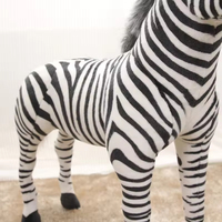 Vente en gros de jouets en peluche doux animaux de zoo simulation cheval et zèbre pour enfants